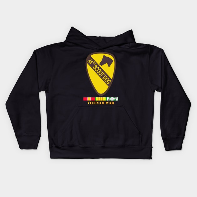 34th Scout Dog Platoon w VN SVC wo Txt Kids Hoodie by twix123844